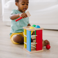 Drewniana wieża przebijanka z kulkami i młotkiem Melissa & Doug