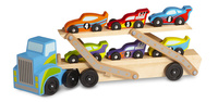 Samochód drewniany Laweta z 6 autkami Melissa & Doug