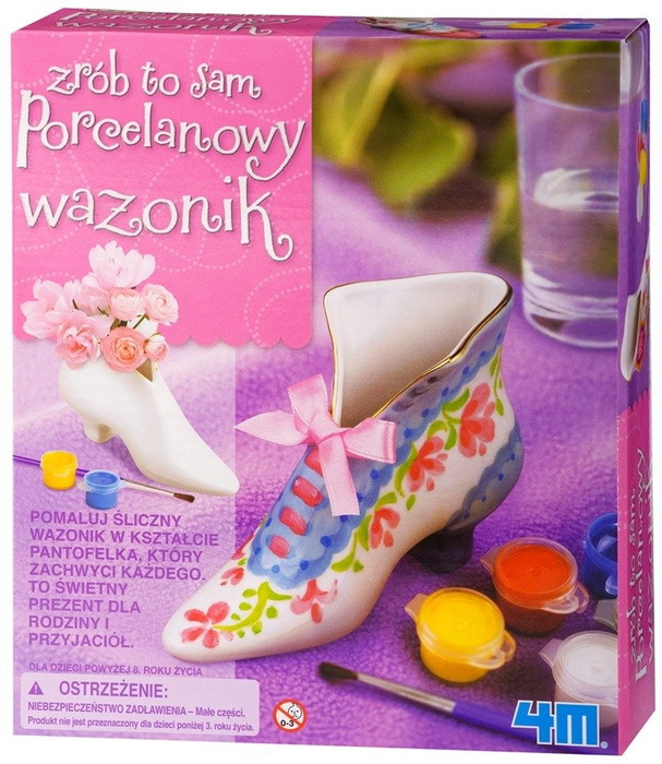 Porcelanowy wazonik Pantofelek zestaw kreatywny 4M