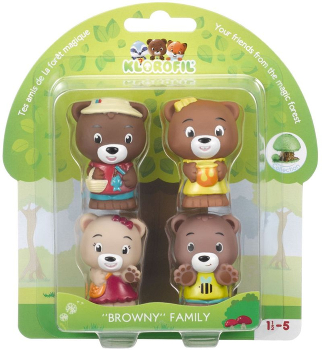 Rodzina misiów Browny Klorofil figurki dla dzieci