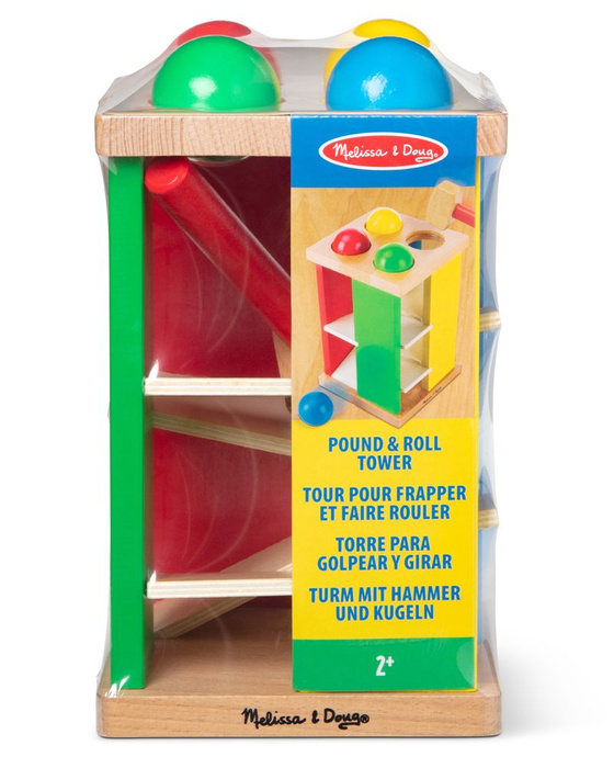 Drewniana wieża przebijanka z kulkami i młotkiem Melissa & Doug