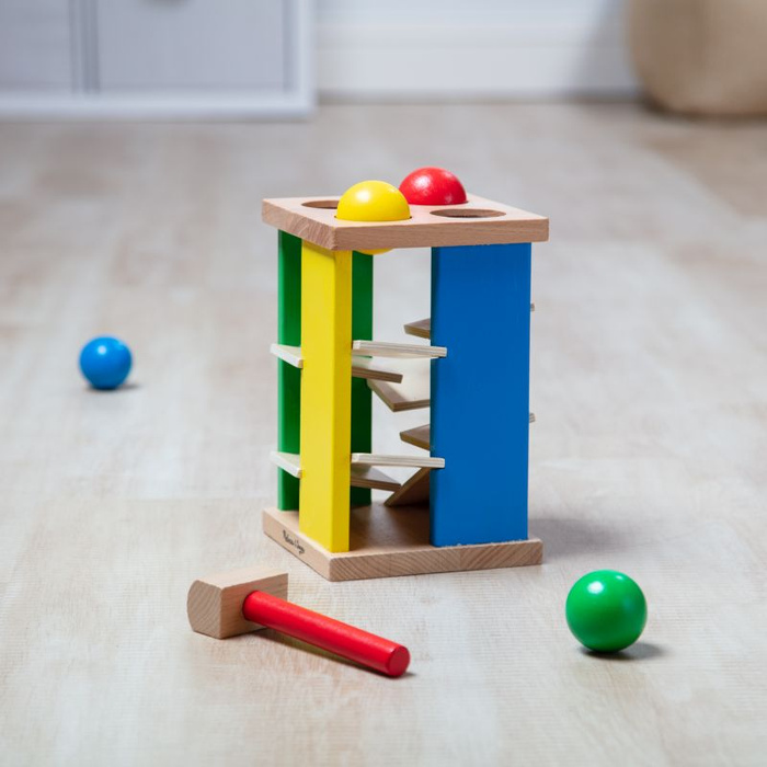 Drewniana wieża przebijanka z kulkami i młotkiem Melissa & Doug