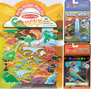 Dinozaury Naklejki Malowanka Zdrapki Dziecięce zestawy na długie zabawy Melissa & Doug 