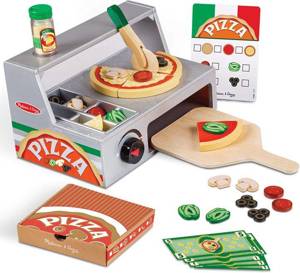 Drewniana lada do pizzy z piecem i dodatkami Top & Bake 34 el Melissa & Doug 