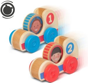 Dwa samochodziki drewniane z krążkami GO Tots Melissa & Doug