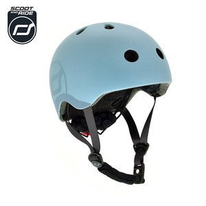 SCOOTANDRIDE Kask S-M dla dzieci  3+ Steel