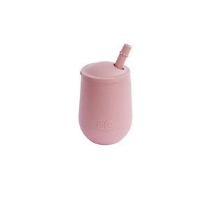 Silikonowy kubeczek ze słomką Mini Cup + Straw Training System 120 ml pastelowy róż EZPZ