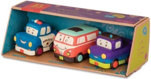 Zestaw 3 minisamochodzików z napędem Wheeee-ls! B.Toys pojazdy do zabawy