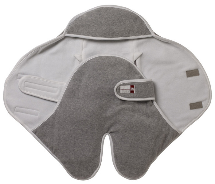 BABYNOMADE T2 6-12M - DOUBLE FLEECE LIGHT GREY/WHITE