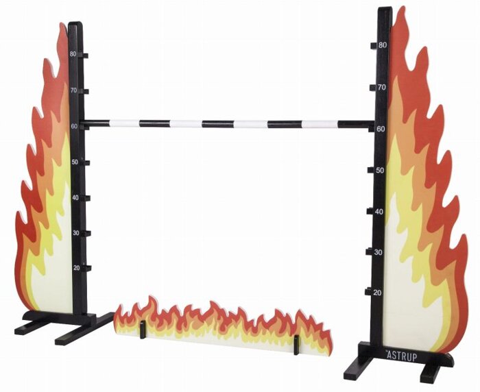Drewniana przeszkoda dla konia na kiju płomienie Hobby Horsing do zabawy w domu i plenerze Astrup