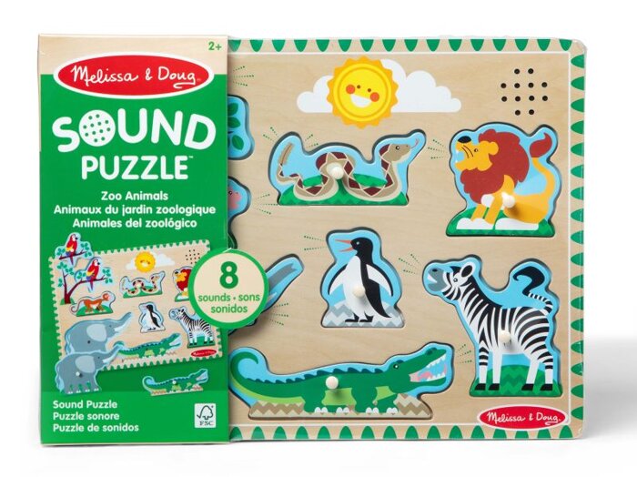 Interaktywna układanka drewniana z dźwiękiem ZOO Melissa and Doug