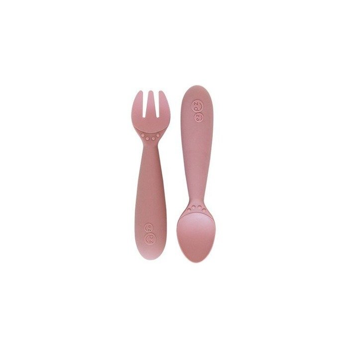 Komplet silikonowych sztućców Mini Utensils pastelowy róż EZPZ