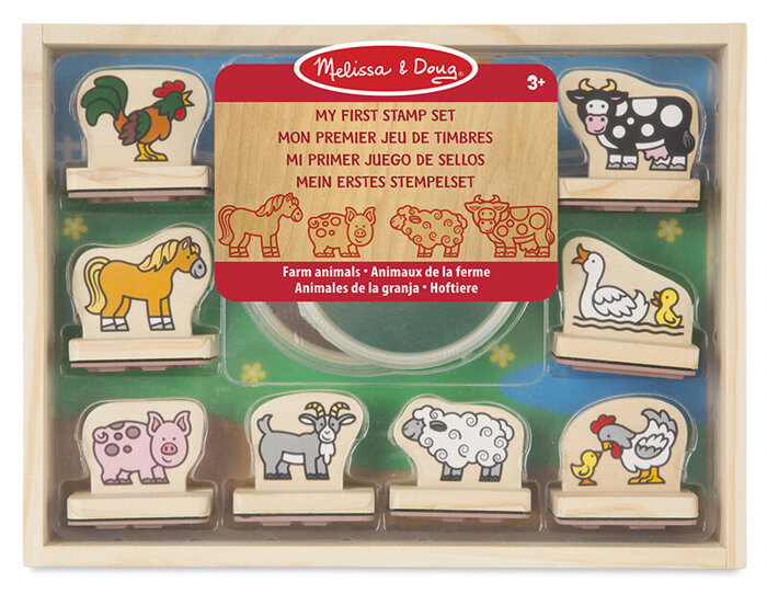 Mój pierwszy drewniany zestaw pieczątek Zwierzęta na farmie Melissa and Doug 12391-MD 