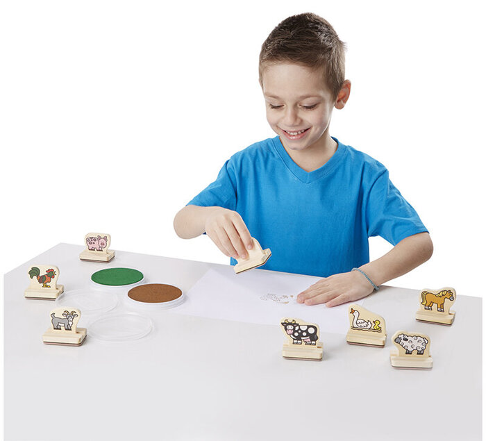 Mój pierwszy drewniany zestaw pieczątek Zwierzęta na farmie Melissa and Doug 12391-MD 