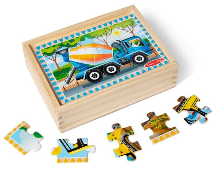 Pojazdy budowlane Drewniane puzzle 4 w 1 Melissa & Doug