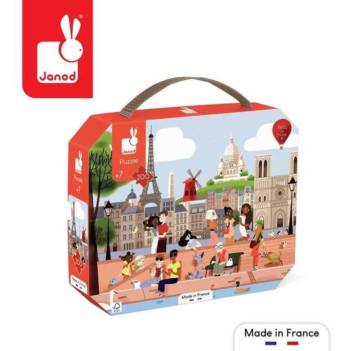 Puzzle w walizce Paryż 200 elementów 7+ Made in France Janod