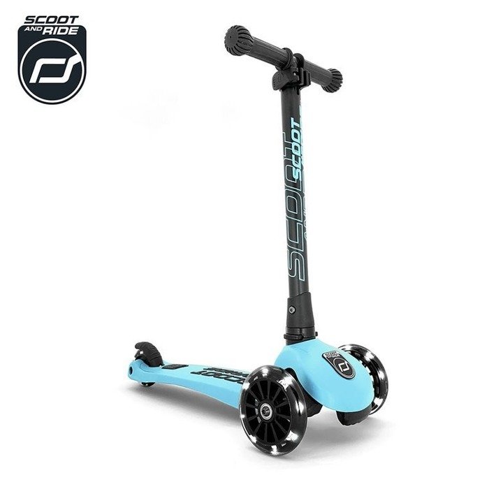 SCOOTANDRIDE Highwaykick 3 LED Hulajnoga składana ze świecącymi kółkami 3+ Blueberry