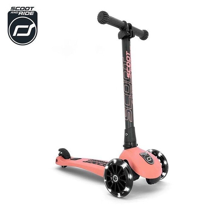 SCOOTANDRIDE Highwaykick 3 LED Hulajnoga składana ze świecącymi kółkami 3+ Peach