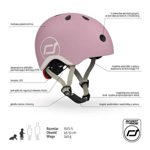 SCOOTANDRIDE Kask S-M dla dzieci 3+ Wildberry