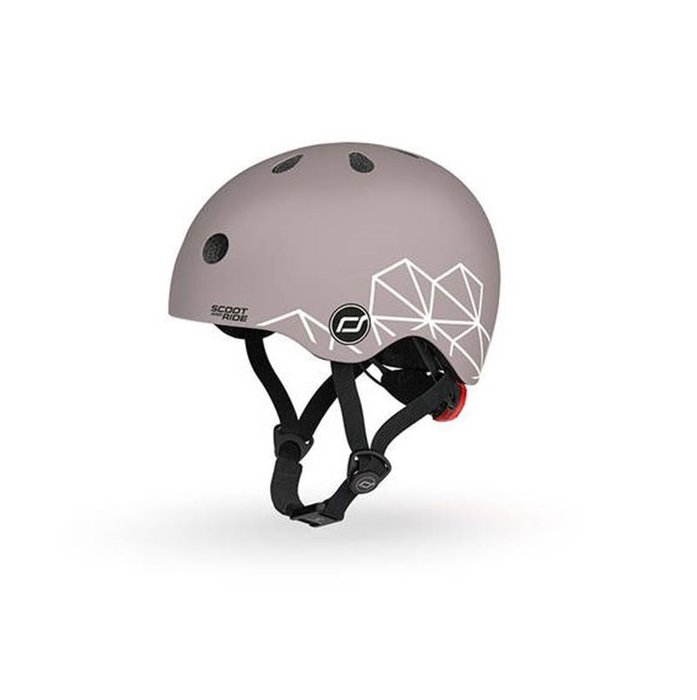 SCOOTANDRIDE Kask dla dzieci XXS-S 1-5 lat światło LED Brown Lines