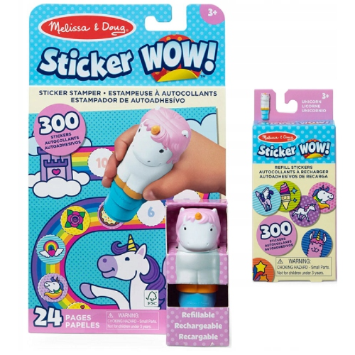 Stempel z Naklejkami 600 szt. Jednorożec StickerWow dla Dzieci Melissa&Doug