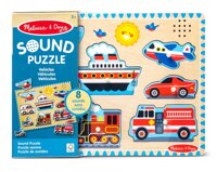 Interaktywna układanka drewniana z dźwiękiem Pojazdy Melissa and Doug