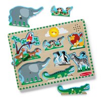 Interaktywna układanka drewniana z dźwiękiem ZOO Melissa and Doug