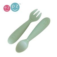 Komplet silikonowych sztućców Mini Utensils pastelowa zieleń EZPZ