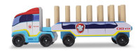 Pojazd ciężarowy z przyczepą Psi Patrol z klockami drewnianymi ABC Melissa & Doug