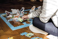 Puzzle edukacyjne z figurkami 3D Zagrożone gatunki 200 elementów 6+, Janod