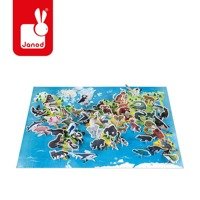 Puzzle edukacyjne z figurkami 3D Zagrożone gatunki 200 elementów 6+, Janod