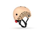 SCOOTANDRIDE Kask dla dzieci XXS-S 1-5 lat światło LED Leopard